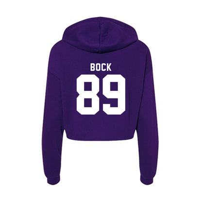 TCU - NCAA Football : Jake Bock - Women's Crop Fleece Hoodie-1