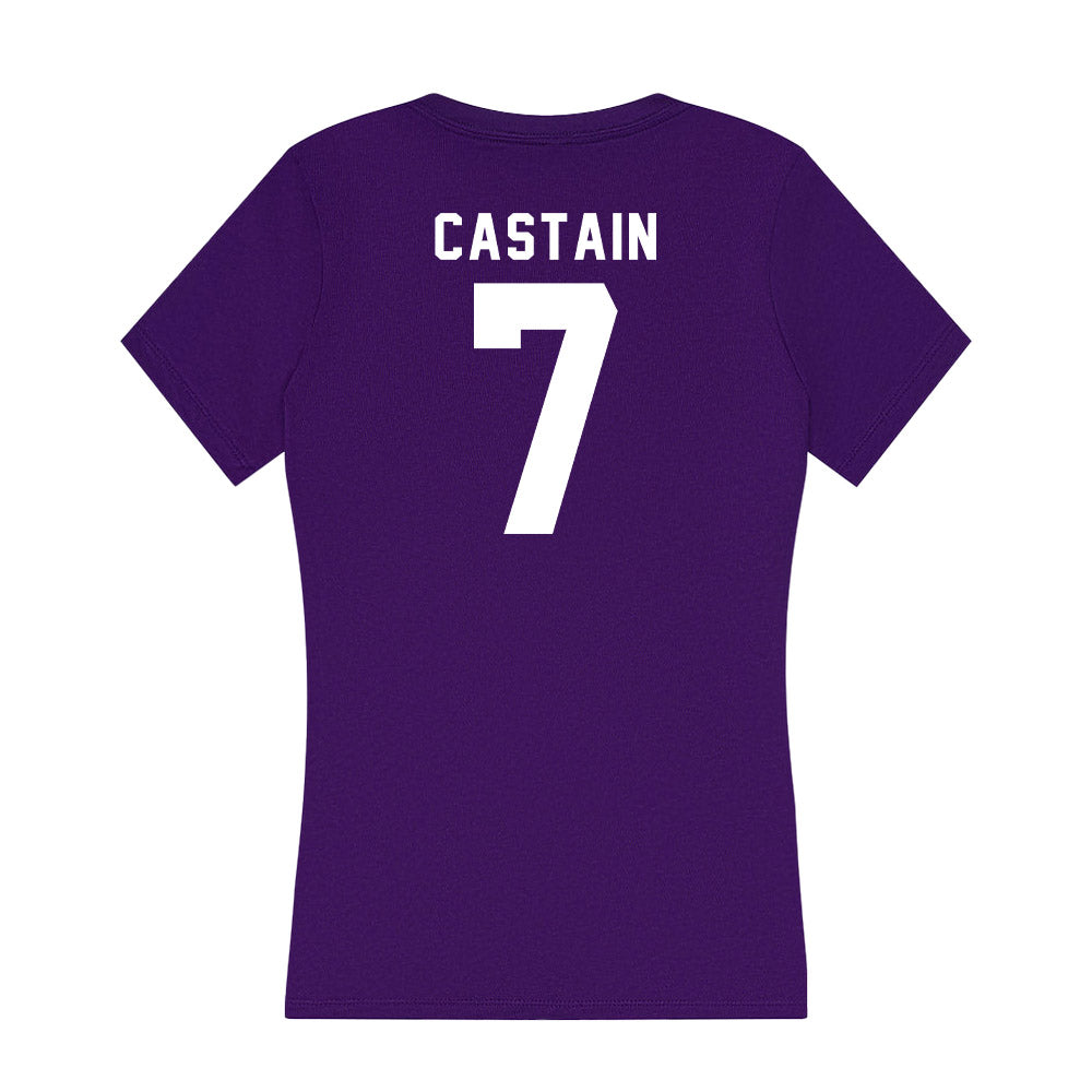 TCU - NCAA Women's Soccer : Seven Castain - Women's V-Neck T-Shirt-1