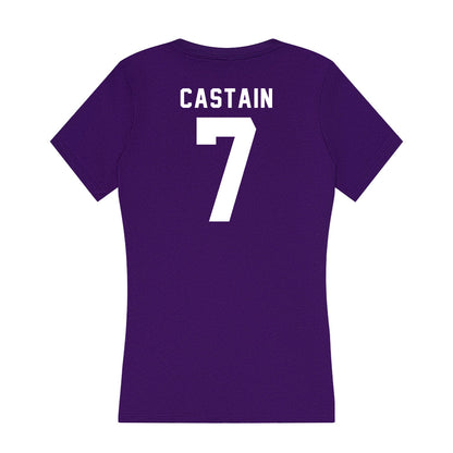 TCU - NCAA Women's Soccer : Seven Castain - Women's V-Neck T-Shirt-1