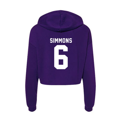 TCU - NCAA Men's Basketball : Ashton Simmons - Women's Crop Fleece Hoodie-1