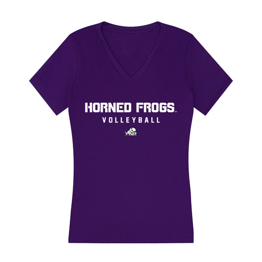 TCU - NCAA Women's Volleyball : Mckenzie Berg - Women's V-Neck T-Shirt-0