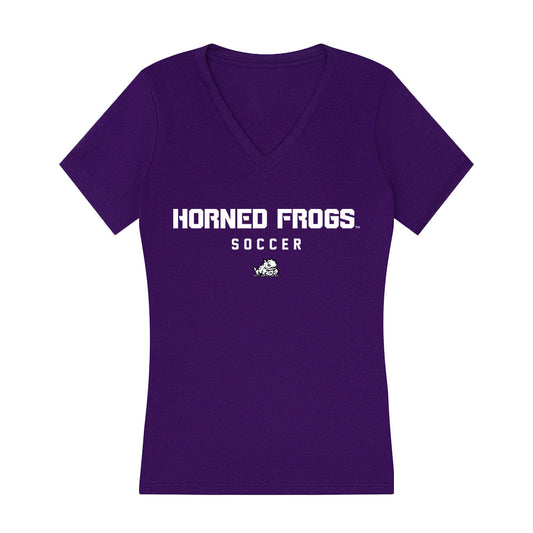 TCU - NCAA Women's Soccer : Kamdyn Fuller - Women's V-Neck T-Shirt-0