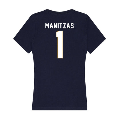 Notre Dame - NCAA Women's Volleyball : Alyssa Manitzas - Women's V-Neck T-Shirt-1