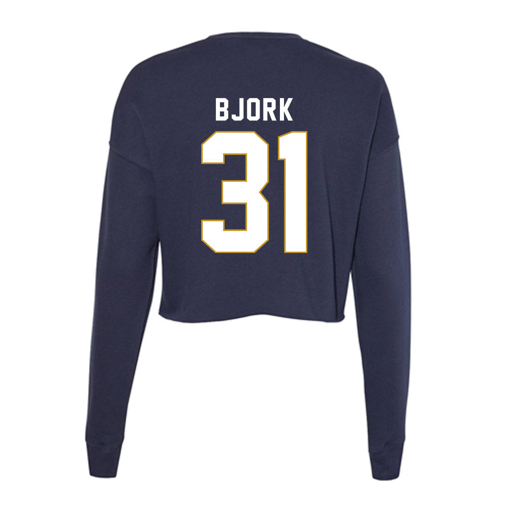 Notre Dame - NCAA Women's Volleyball : Anna Bjork - Women's Cropped Crew Fleece-1