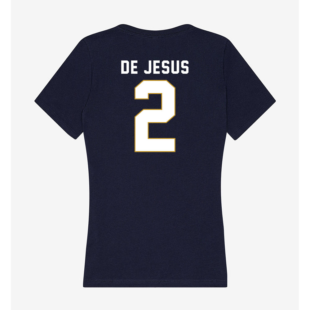 Notre Dame - NCAA Women's Basketball : Vanessa de Jesus - Women's V-Neck T-Shirt-1