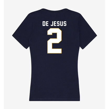 Notre Dame - NCAA Women's Basketball : Vanessa de Jesus - Women's V-Neck T-Shirt-1