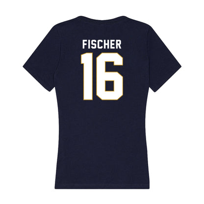 Notre Dame - NCAA Men's Ice Hockey : Paul Fischer - Women's V-Neck T-Shirt-1