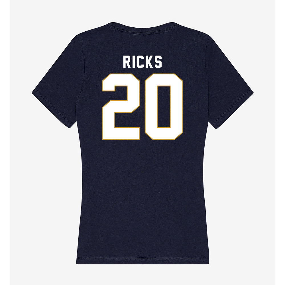 Notre Dame - NCAA Baseball : Caleb Ricks - Women's V-Neck T-Shirt-1
