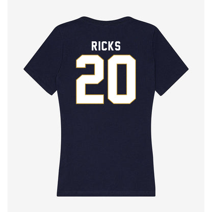 Notre Dame - NCAA Baseball : Caleb Ricks - Women's V-Neck T-Shirt-1