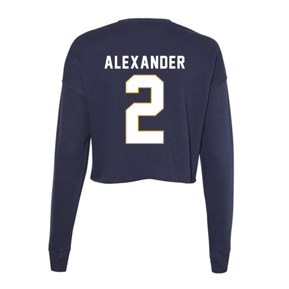 Notre Dame - NCAA Women's Volleyball : Maisie Alexander - Women's Cropped Crew Fleece-1