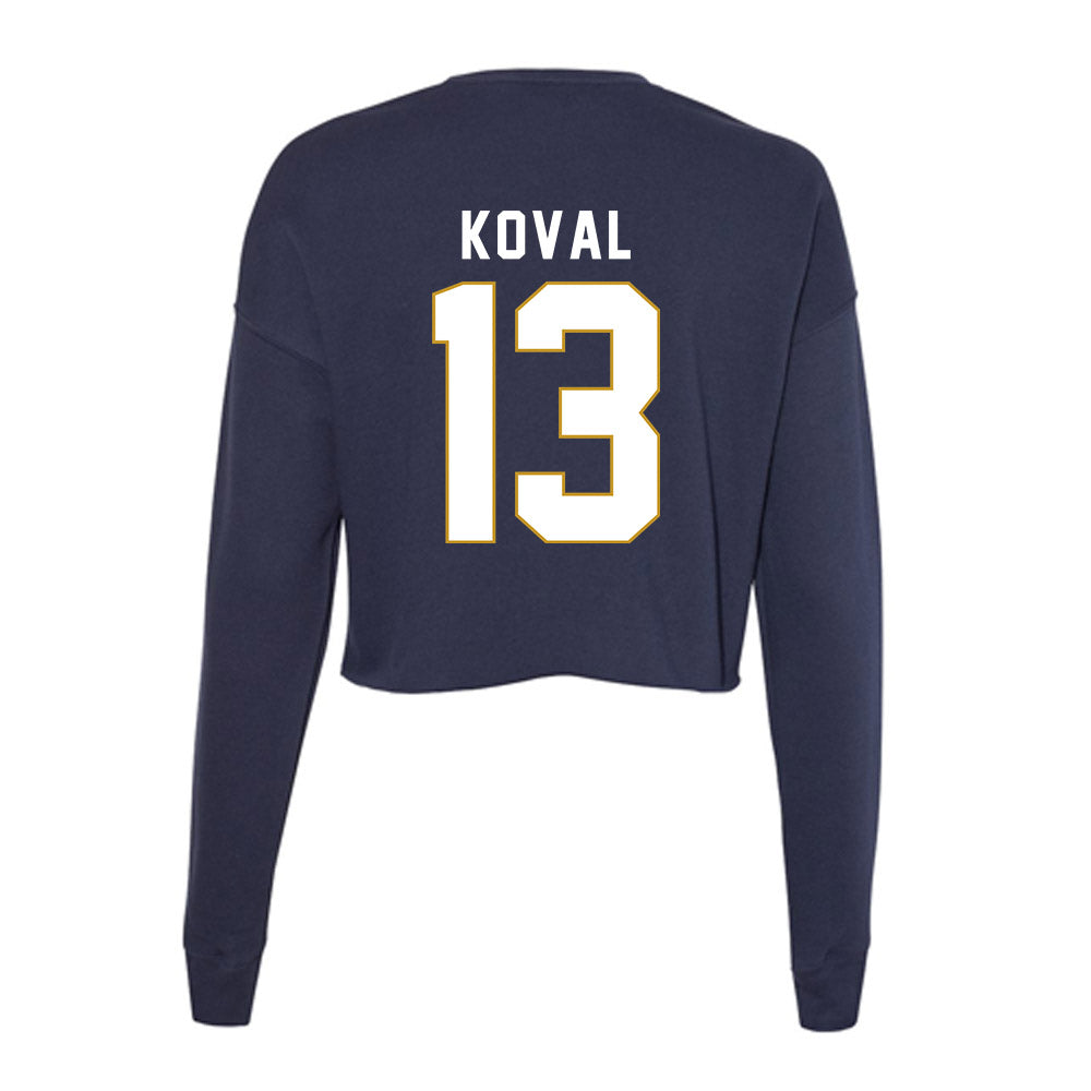 Notre Dame - NCAA Women's Basketball : Kate Koval - Women's Cropped Crew Fleece-1