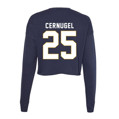 Notre Dame - NCAA Women's Basketball : Sarah Cernugel - Women's Cropped Crew Fleece-1