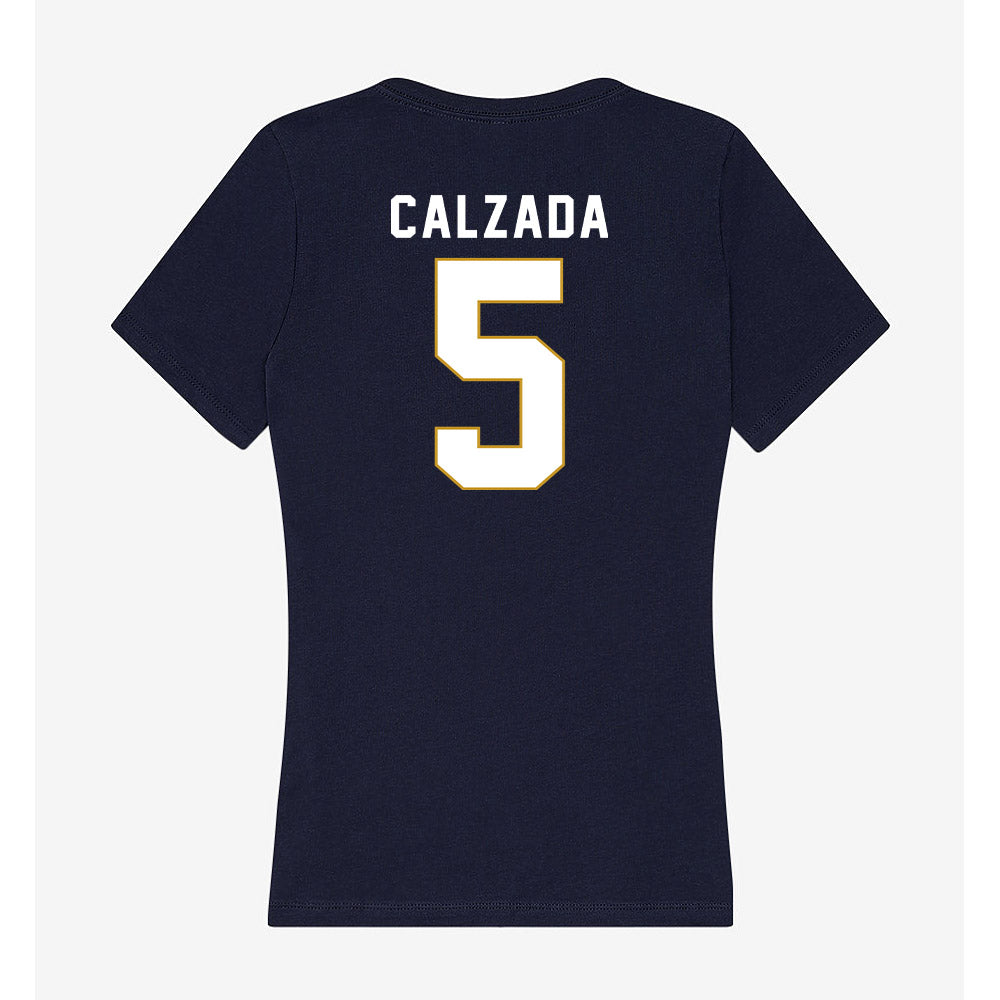 Notre Dame - NCAA Women's Soccer : Carolyn Calzada - Women's V-Neck T-Shirt-1