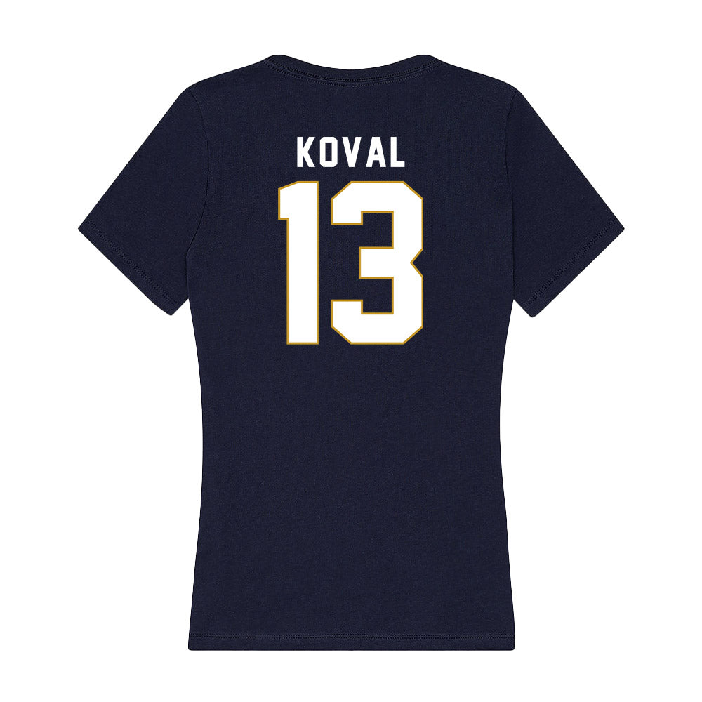 Notre Dame - NCAA Women's Basketball : Kate Koval - Women's V-Neck T-Shirt-1