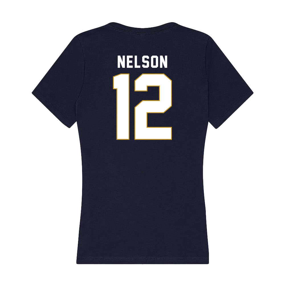 Notre Dame - NCAA Men's Ice Hockey : Henry Nelson - Women's V-Neck T-Shirt-1