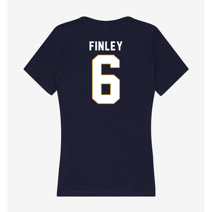 Notre Dame - NCAA Men's Lacrosse : Fisher Finley - Women's V-Neck T-Shirt-1
