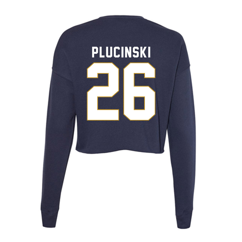 Notre Dame - NCAA Men's Ice Hockey : Zach Plucinski - Women's Cropped Crew Fleece-1