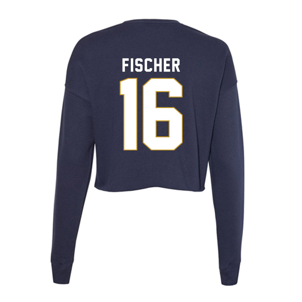 Notre Dame - NCAA Men's Ice Hockey : Paul Fischer - Women's Cropped Crew Fleece-1