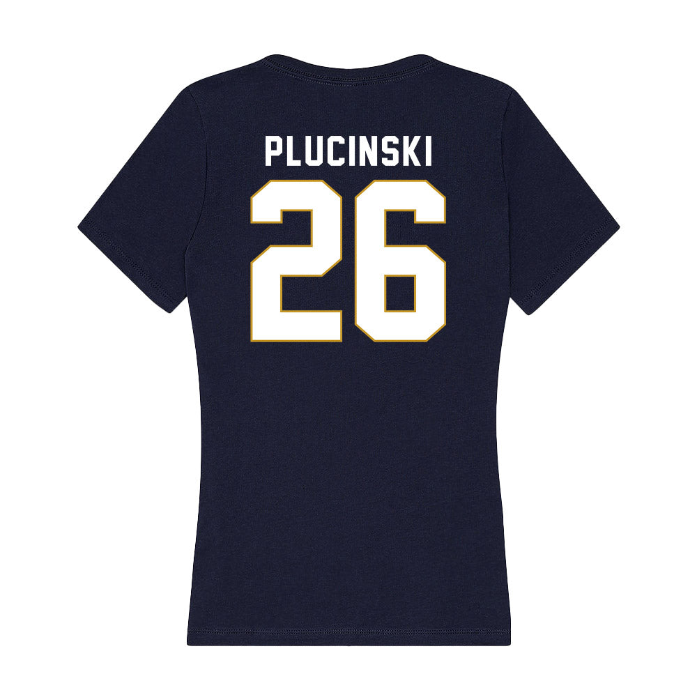 Notre Dame - NCAA Men's Ice Hockey : Zach Plucinski - Women's V-Neck T-Shirt-1