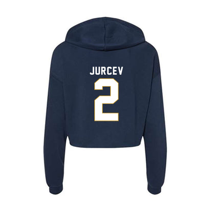 Notre Dame - NCAA Men's Ice Hockey : Jimmy Jurcev - Women's Crop Fleece Hoodie-1