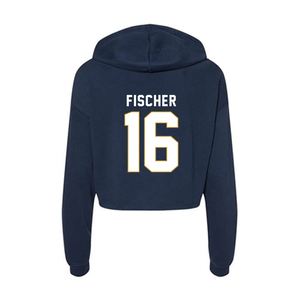 Notre Dame - NCAA Men's Ice Hockey : Paul Fischer - Women's Crop Fleece Hoodie-1