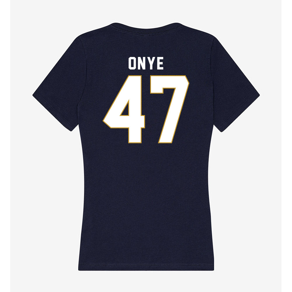 Notre Dame - NCAA Football : Jason Onye - Women's V-Neck T-Shirt-1