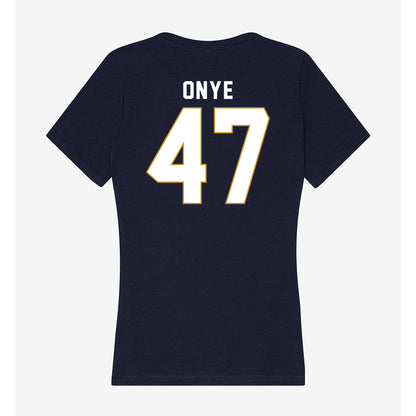 Notre Dame - NCAA Football : Jason Onye - Women's V-Neck T-Shirt-1