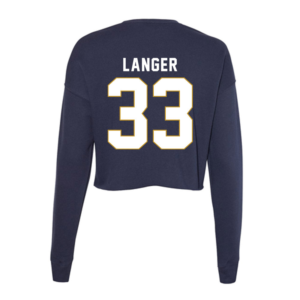 Notre Dame - NCAA Women's Volleyball : Grace Langer - Women's Cropped Crew Fleece-1