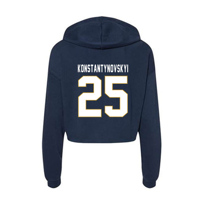 Notre Dame - NCAA Men's Basketball : Nikita Konstantynovskyi - Women's Crop Fleece Hoodie-1