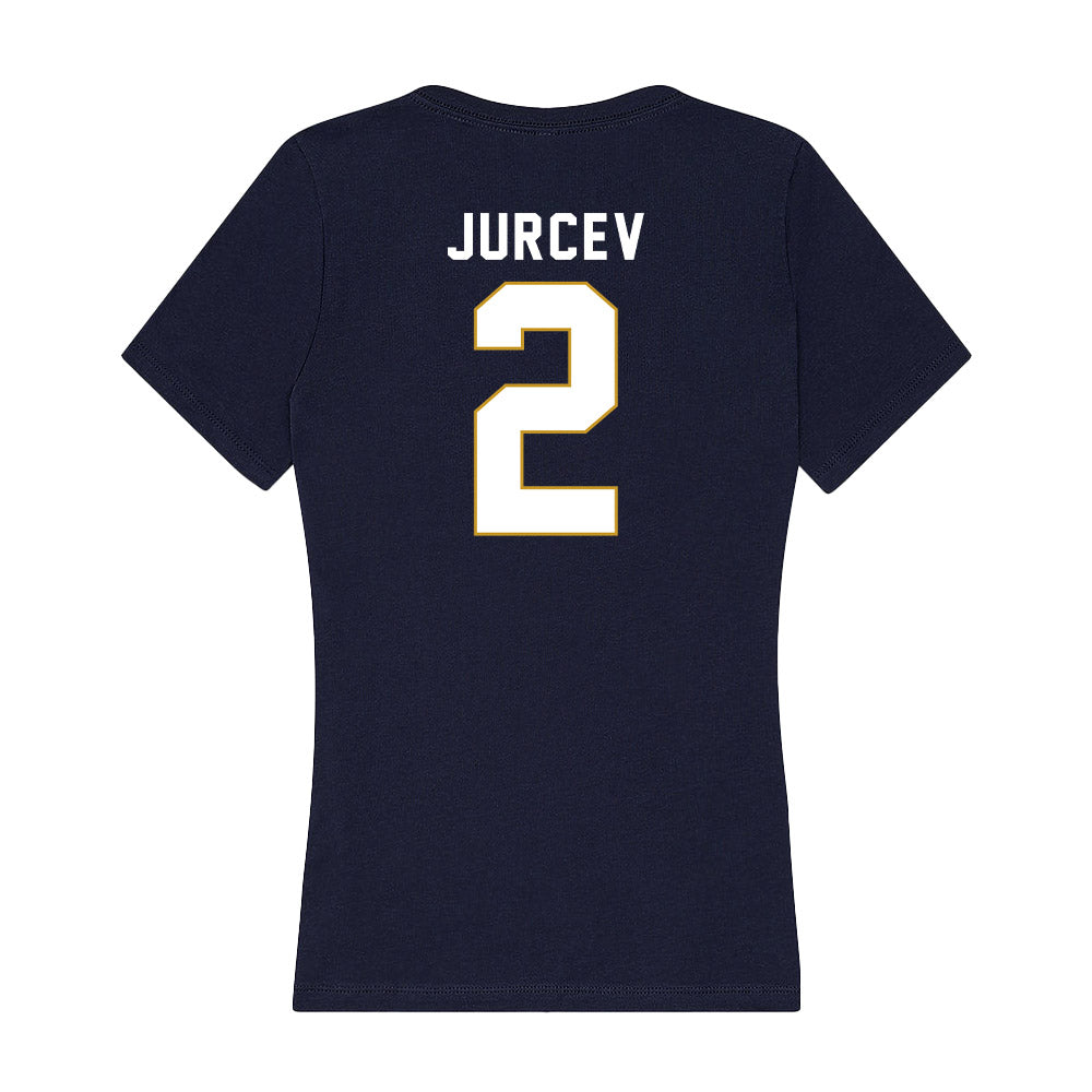 Notre Dame - NCAA Men's Ice Hockey : Jimmy Jurcev - Women's V-Neck T-Shirt-1