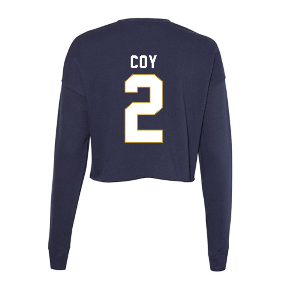 Notre Dame - NCAA Baseball : Noah Coy - Women's Cropped Crew Fleece-1