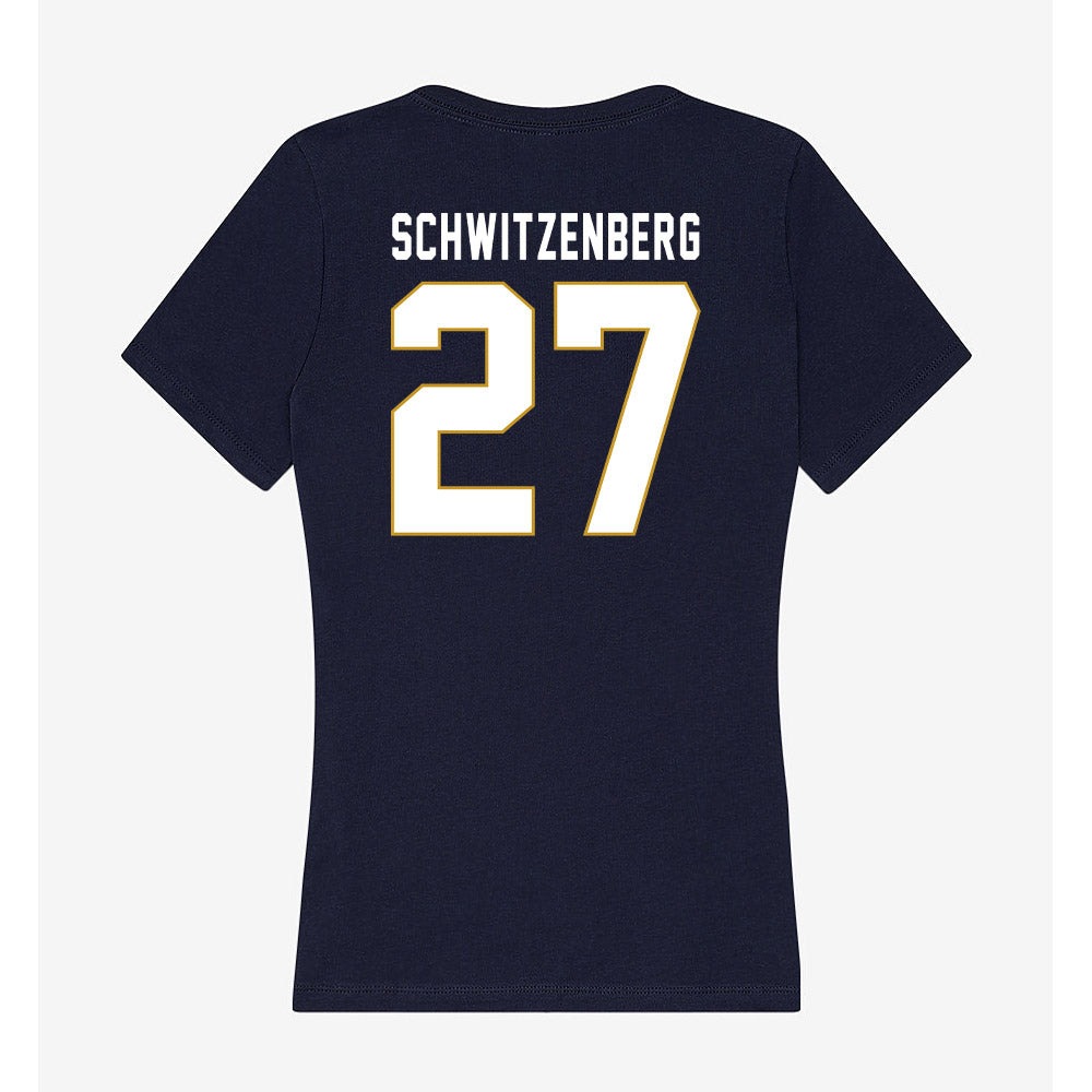 Notre Dame - NCAA Men's Lacrosse : Nate Schwitzenberg - Women's V-Neck T-Shirt-1