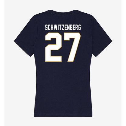 Notre Dame - NCAA Men's Lacrosse : Nate Schwitzenberg - Women's V-Neck T-Shirt-1