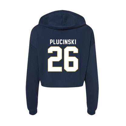 Notre Dame - NCAA Men's Ice Hockey : Zach Plucinski - Women's Crop Fleece Hoodie-1