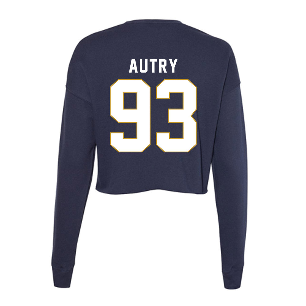 Notre Dame - NCAA Football : Quentin Autry - Women's Cropped Crew Fleece-1