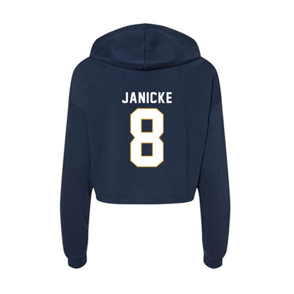 Notre Dame - NCAA Men's Ice Hockey : Justin Janicke - Women's Crop Fleece Hoodie-1