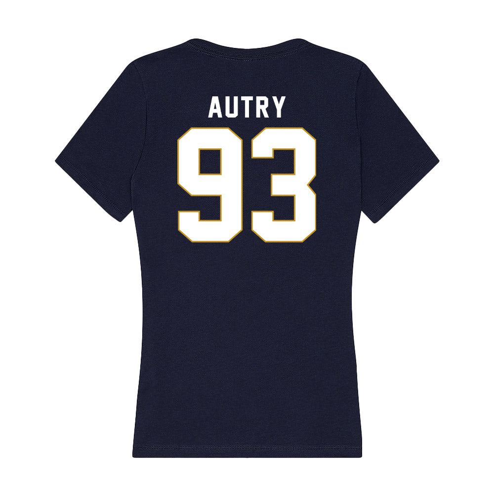 Notre Dame - NCAA Football : Quentin Autry - Women's V-Neck T-Shirt-1