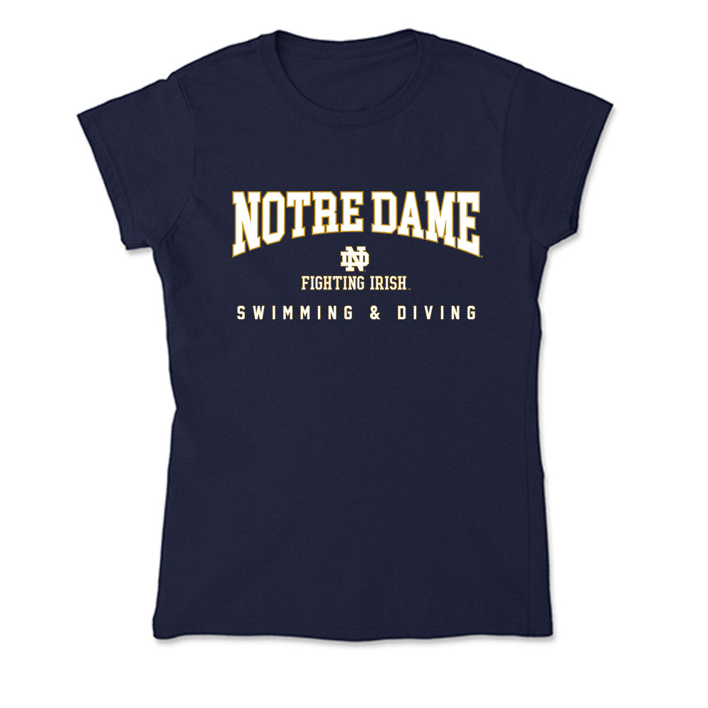 Notre Dame - NCAA Men's Swimming & Diving : James Edge - Soft Style Women’s T-Shirt-0