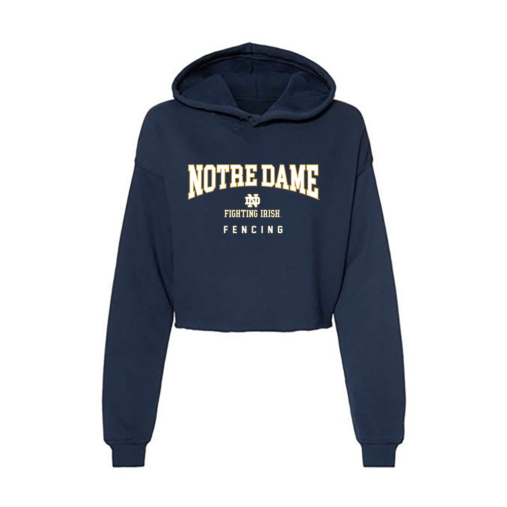 Notre Dame - NCAA Men's Fencing : Kevin Bae - Women's Crop Fleece Hoodie-0