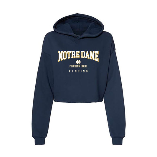 Notre Dame - NCAA Men's Fencing : Kevin Bae - Women's Crop Fleece Hoodie-0