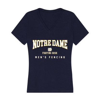 Notre Dame - NCAA Men's Fencing : Ethan Augustine - Women's V-Neck T-Shirt-0