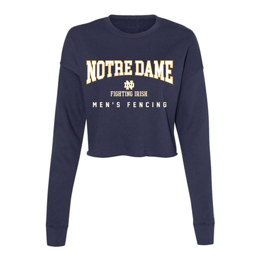 Notre Dame - NCAA Men's Fencing : Christopher Chong - Women's Cropped Crew Fleece-0