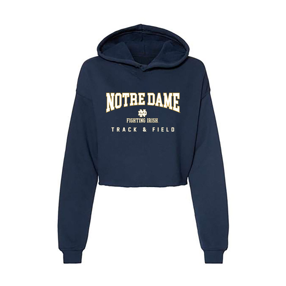 Notre Dame - NCAA Women's Track & Field : Jadin O'Brien - Women's Crop Fleece Hoodie-0