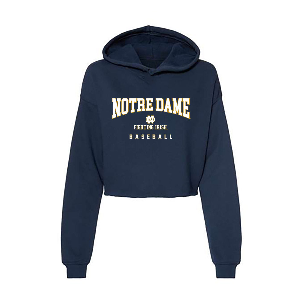 Notre Dame - NCAA Baseball : Charlie Vercruysse - Women's Crop Fleece Hoodie-0