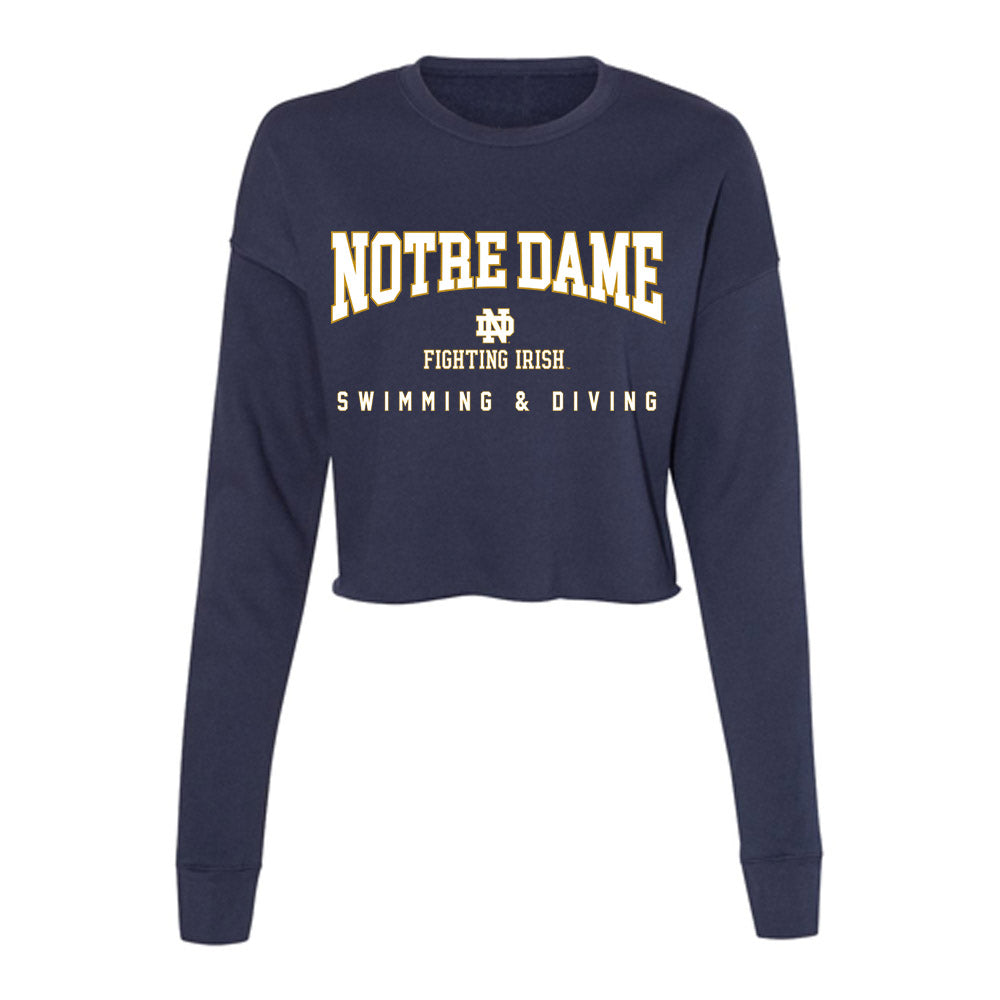 Notre Dame - NCAA Men's Swimming & Diving : Hrvoje Tomic - Women's Cropped Crew Fleece-0