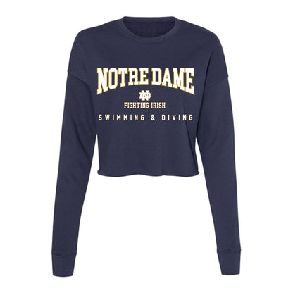 Notre Dame - NCAA Men's Swimming & Diving : Hrvoje Tomic - Women's Cropped Crew Fleece-0