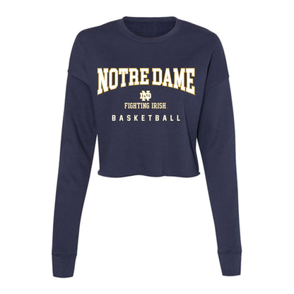 Notre Dame - NCAA Men's Basketball : Sir Mohammed - Women's Cropped Crew Fleece-1