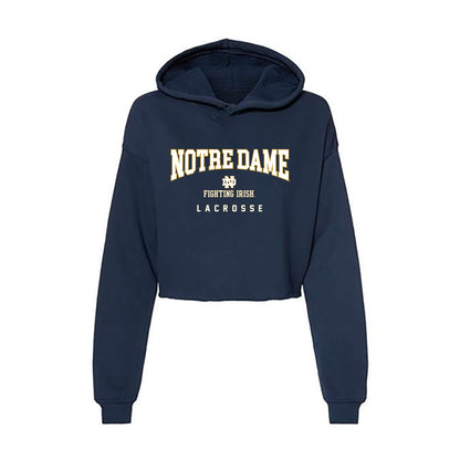 Notre Dame - NCAA Men's Lacrosse : Jake Taylor - Women's Crop Fleece Hoodie-0