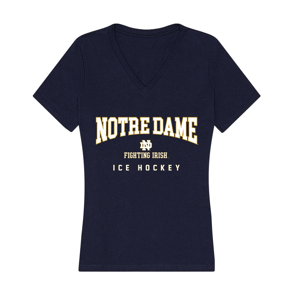 Notre Dame - NCAA Men's Ice Hockey : Paul Fischer - Women's V-Neck T-Shirt-0