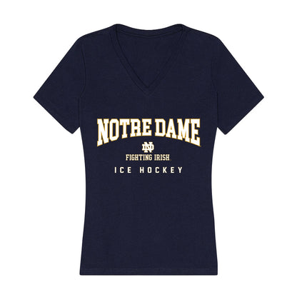 Notre Dame - NCAA Men's Ice Hockey : Paul Fischer - Women's V-Neck T-Shirt-0